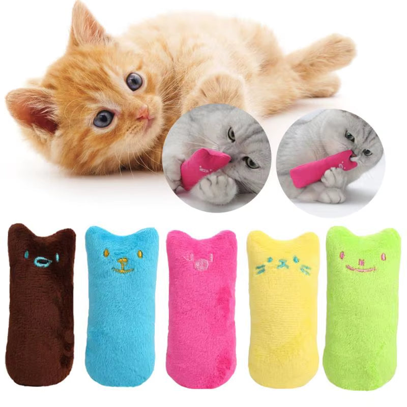 1PC Catnip Toys Funny Interactive Plush Super Soft Pet Kitten Teeth Grinding Cat Toy Claws Thumb Bite Cat Mint for Cats Pet Toys